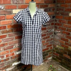 J Crew Black and White Gingham Shirt Dress - Adorable